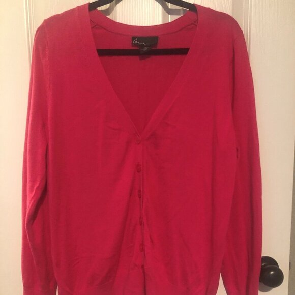 Lane Bryant pink v neck button up long sleeve cardigan sweater size 16 - Picture 1 of 4